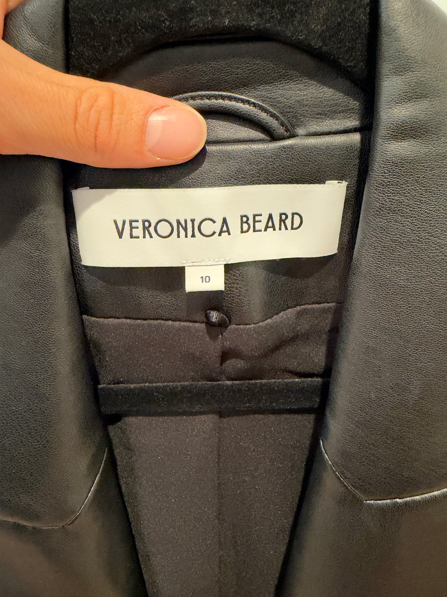 Veronica Beard Beacon Dickey Jacket in Faux Leather size 10