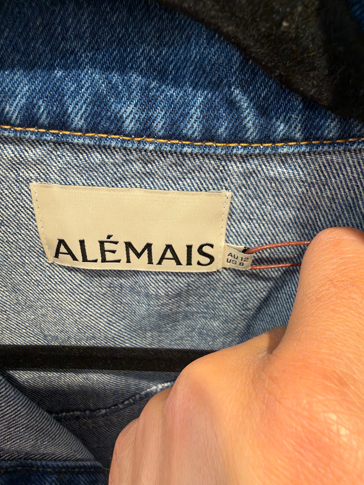 Alemais Jacones Embroidered Denim Jacket size AU 12 US 8