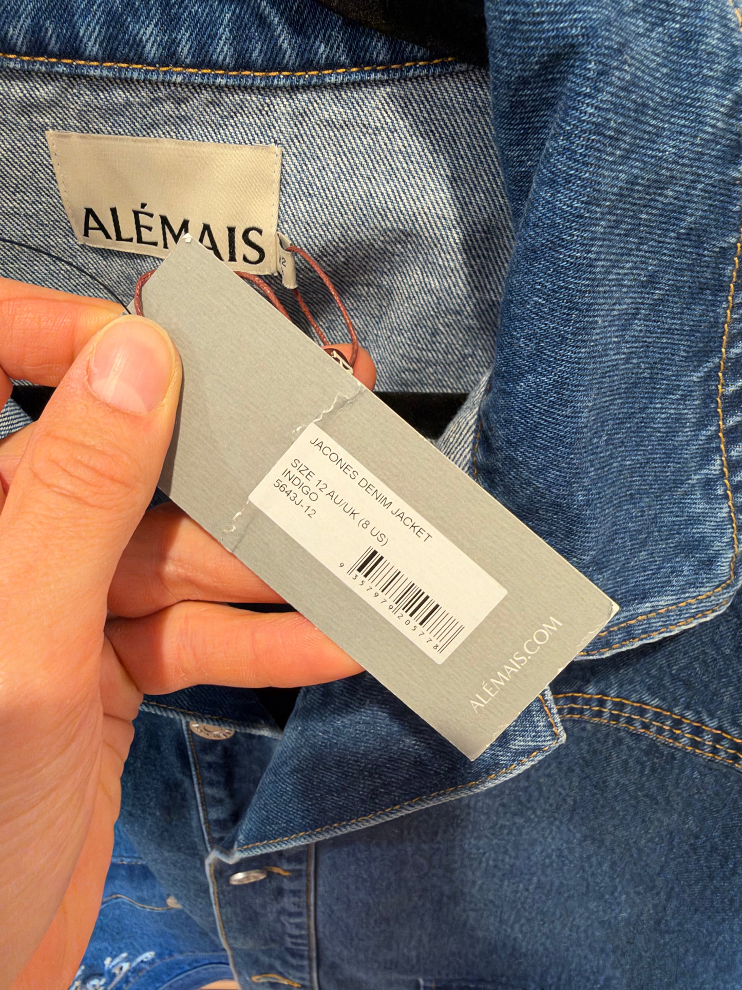 Alemais Jacones Embroidered Denim Jacket size AU 12 US 8