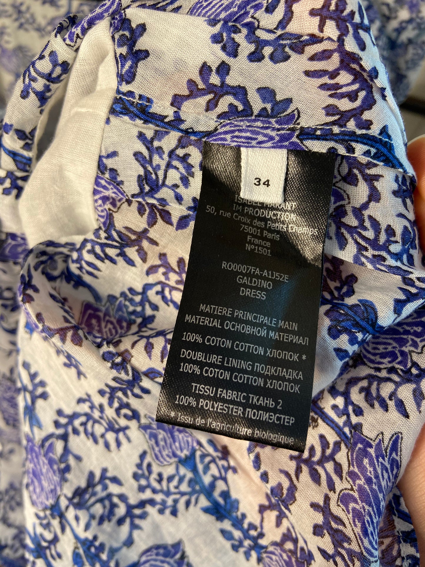 Isabel Marant Galdino Cotton Mini Dress size 34 - US 2