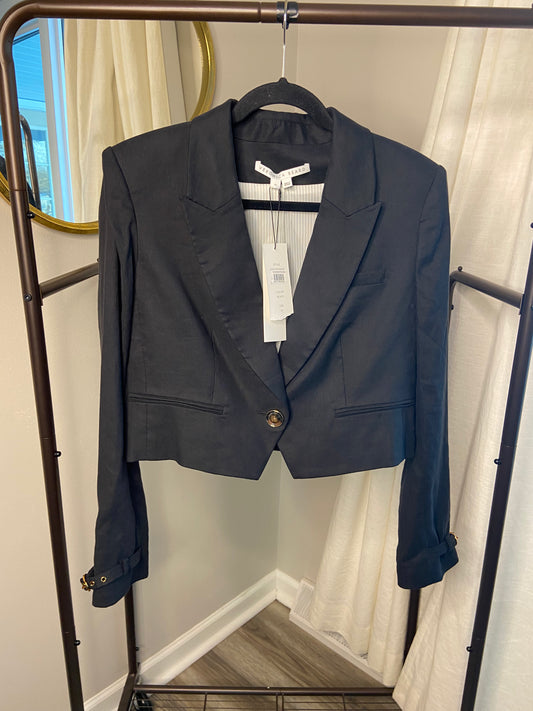 Veronica Beard Girard Cropped Linen Blazer Jacket size 10