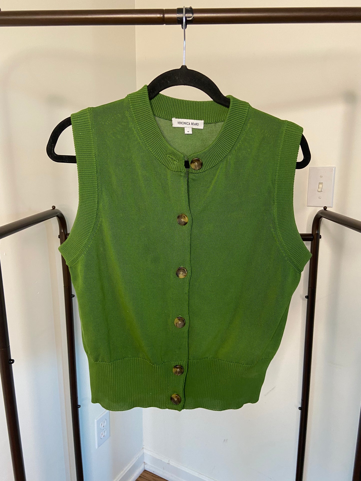 Veronica Beard Percy Vest in Lemongrass size M