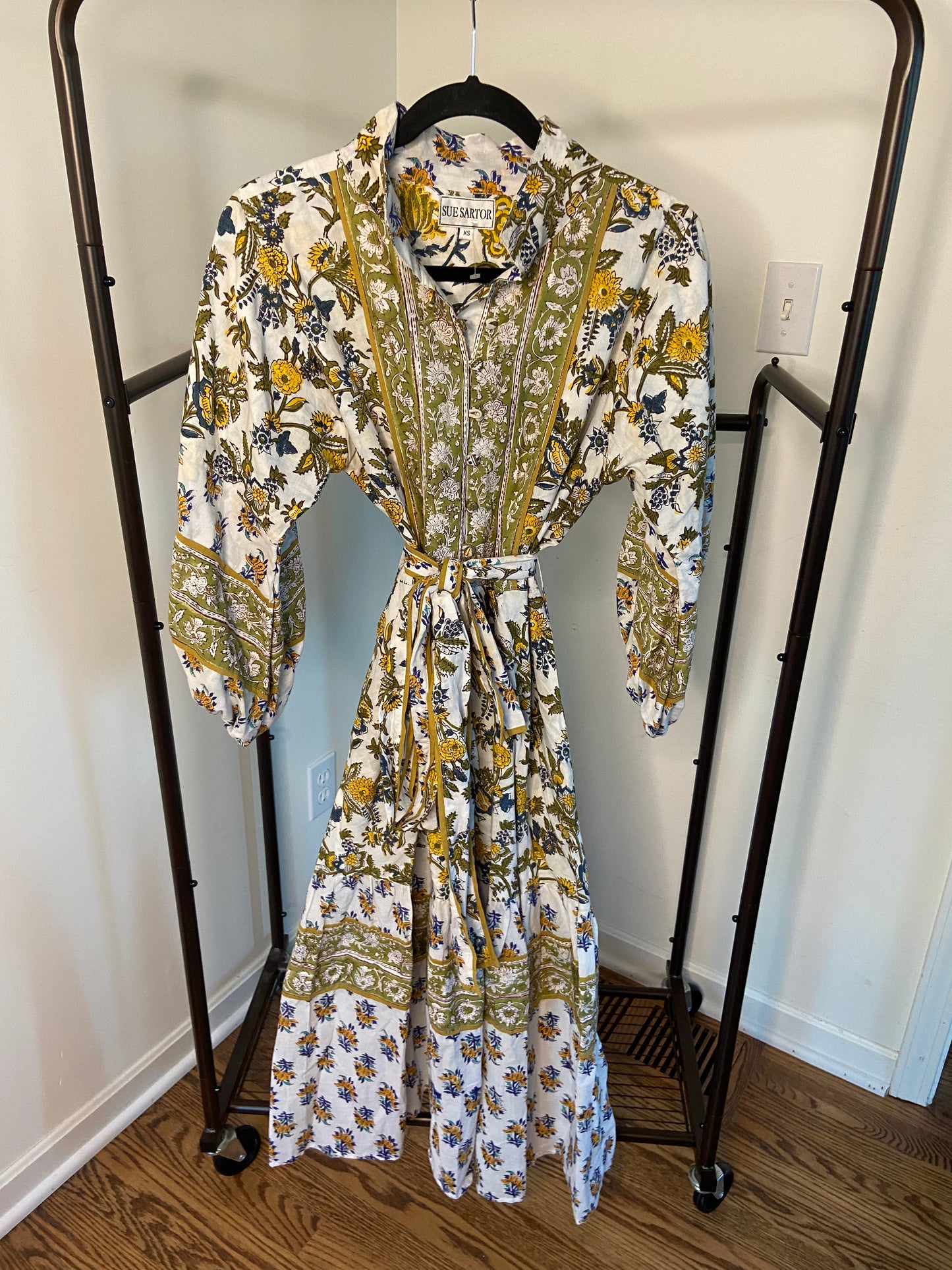 Sue Sartor Flounce Midi Dress size XS