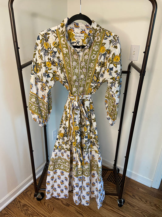 Sue Sartor Flounce Midi Dress size XS