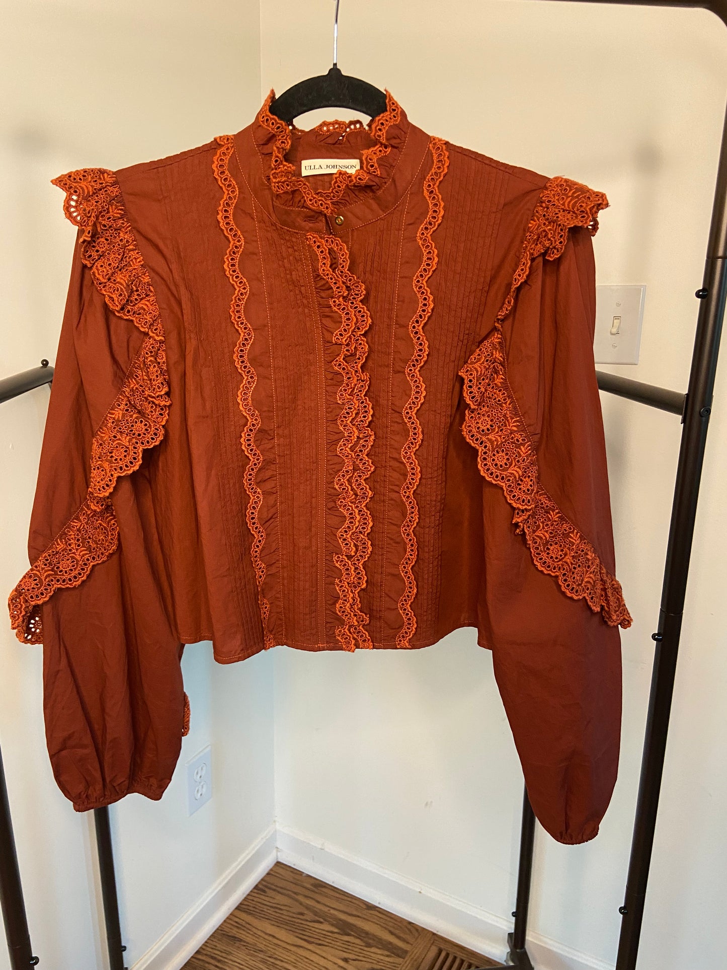 Ulla Johnson Ruffled Cotton Blouse size 4