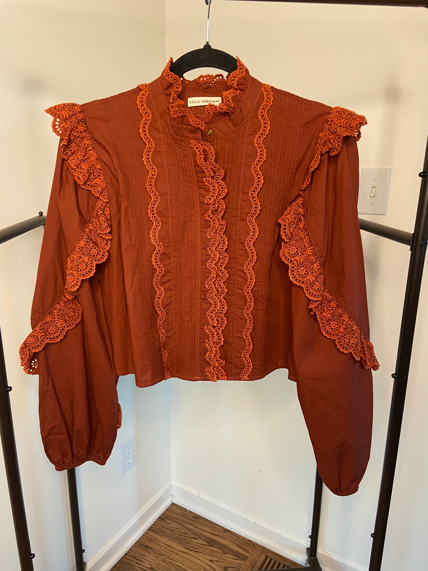 Ulla Johnson Ruffled Cotton Blouse size 4