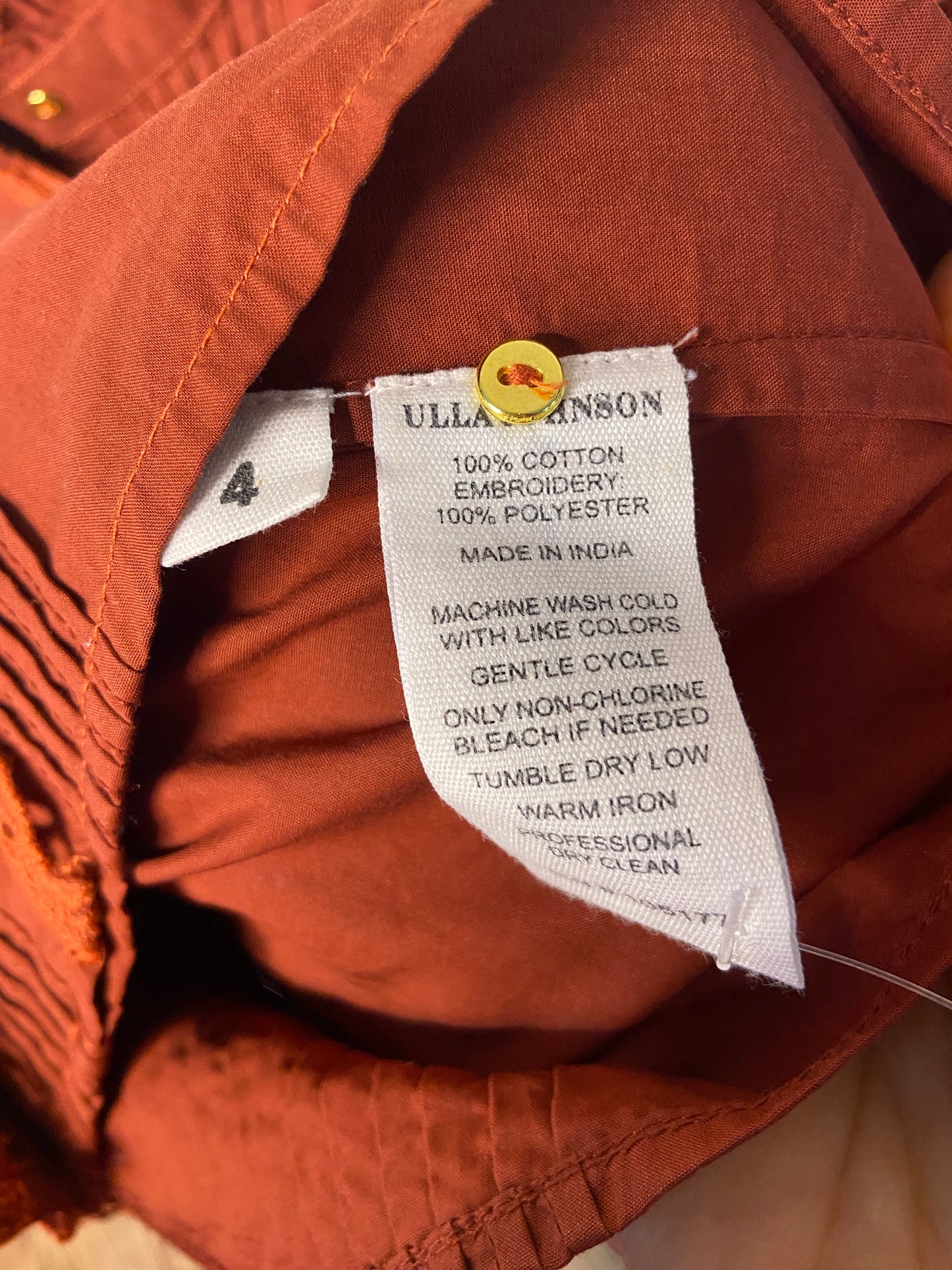 Ulla Johnson Ruffled Cotton Blouse size 4