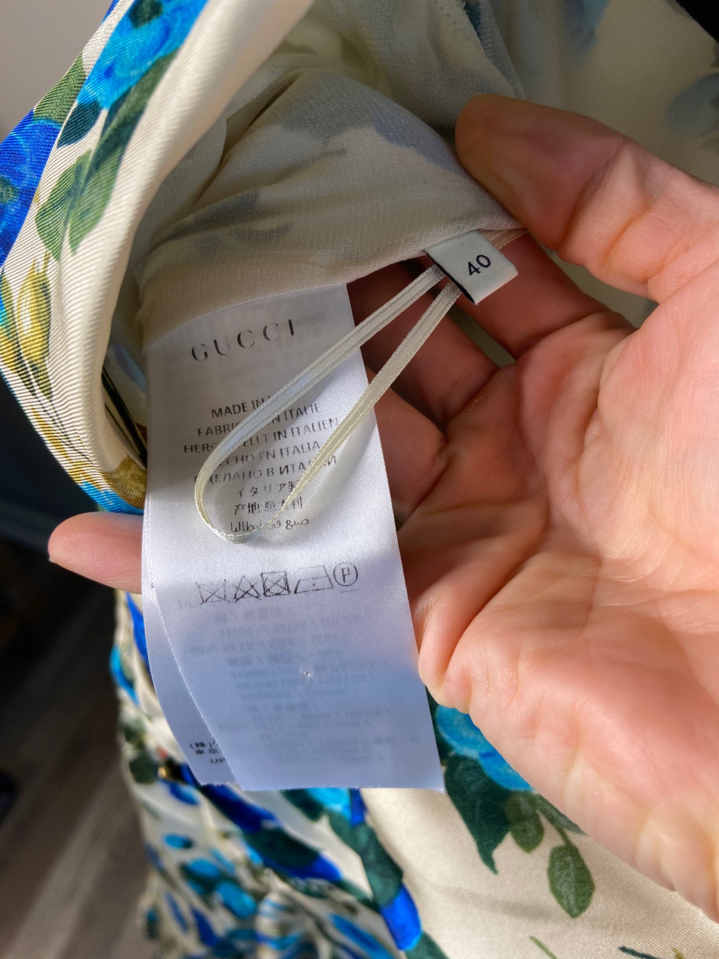 Gucci Rose-print Silk-twill Midi Dress size 40 - US 4