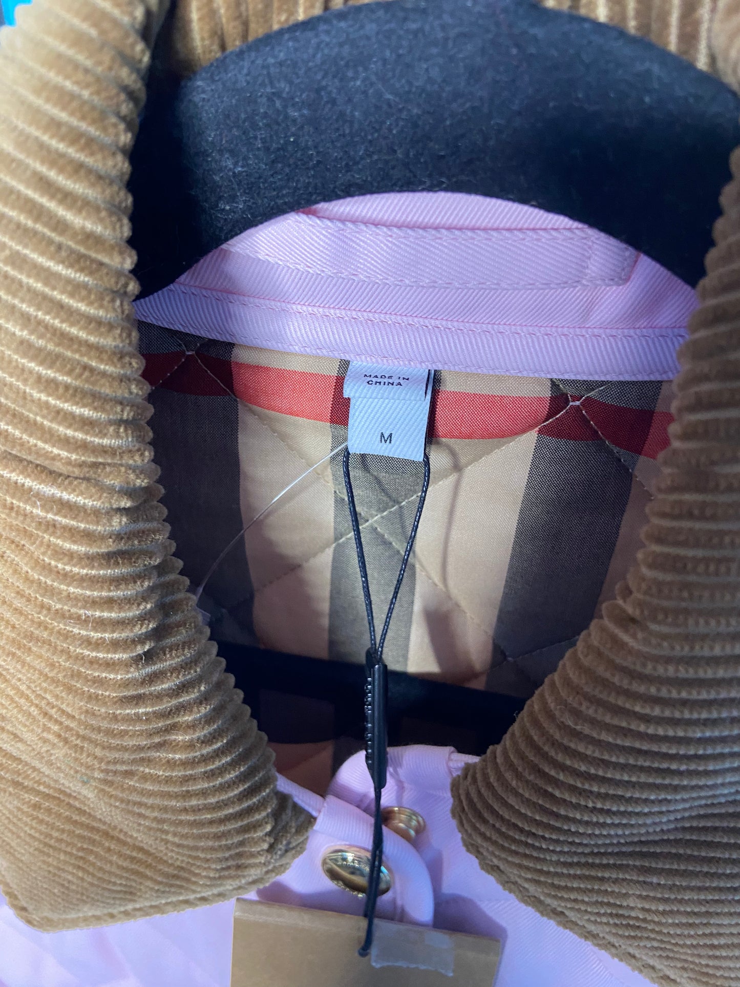 Burberry Pale Candy Pink Quilted Barn Jacket size M