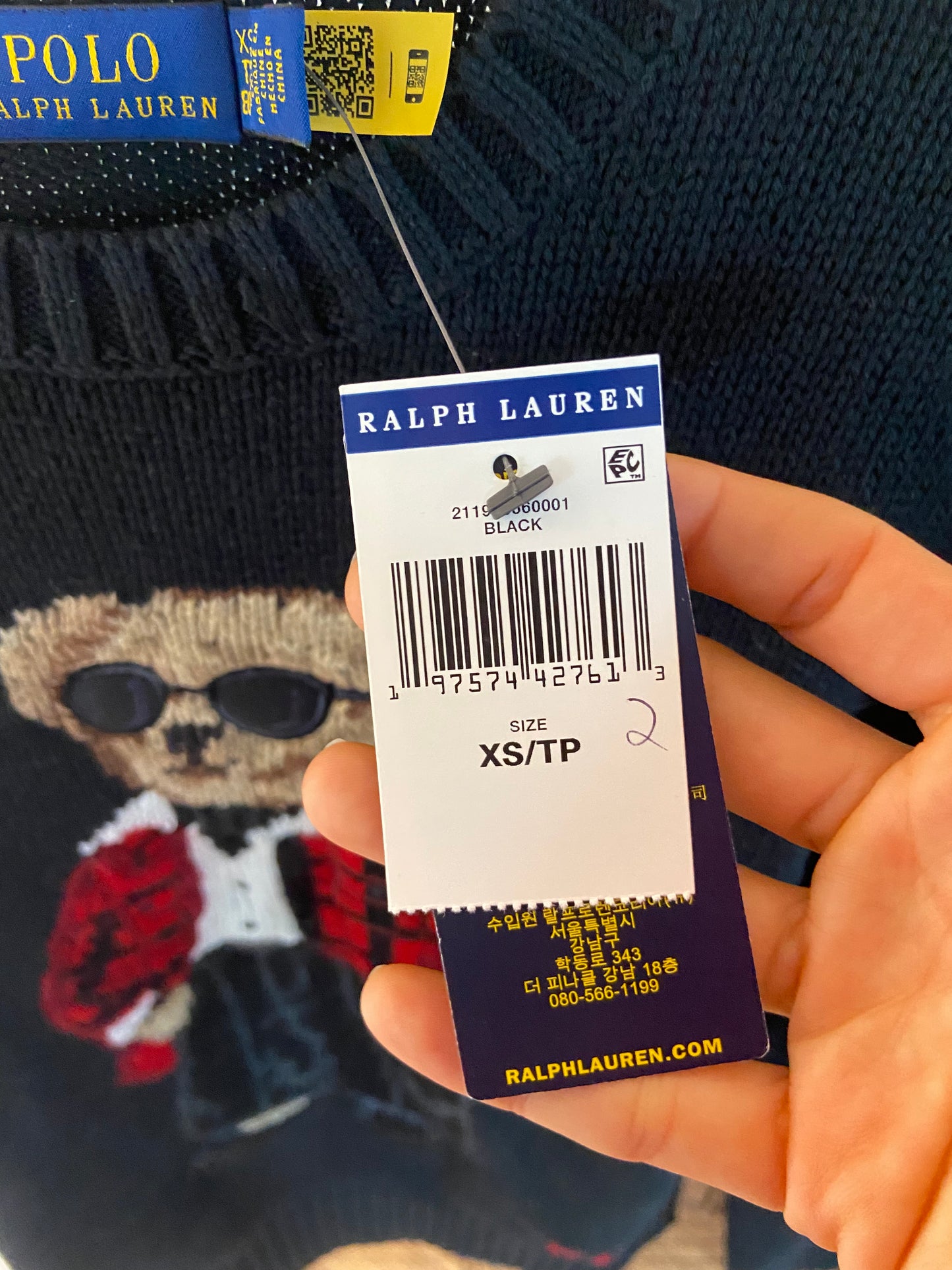 Polo Ralph Lauren Bear Sweater size XS
