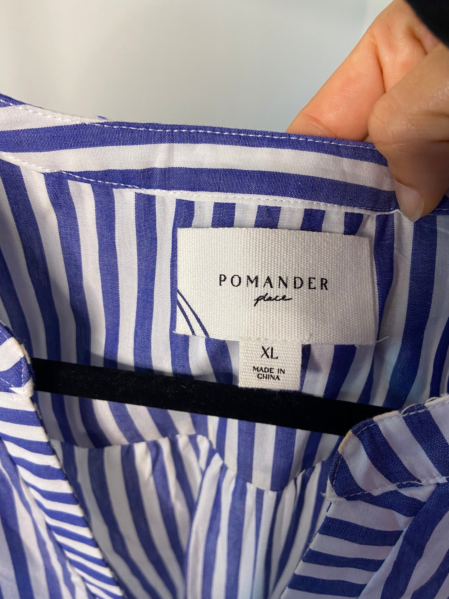 Pomander Place Blue and White Stripe Cotton Poplin Kenzo Dress size XL
