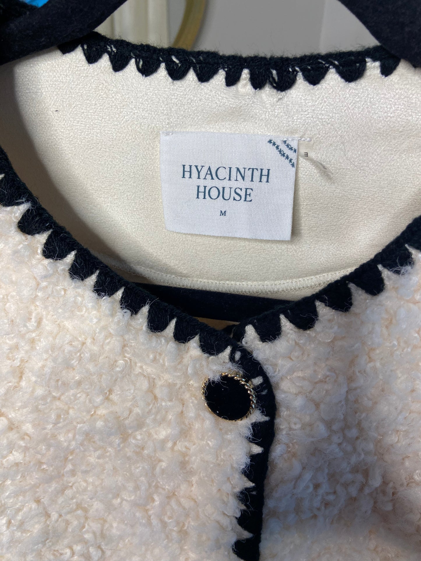 Hyacinth House Cream & Black Trim Audrey Jacket size M