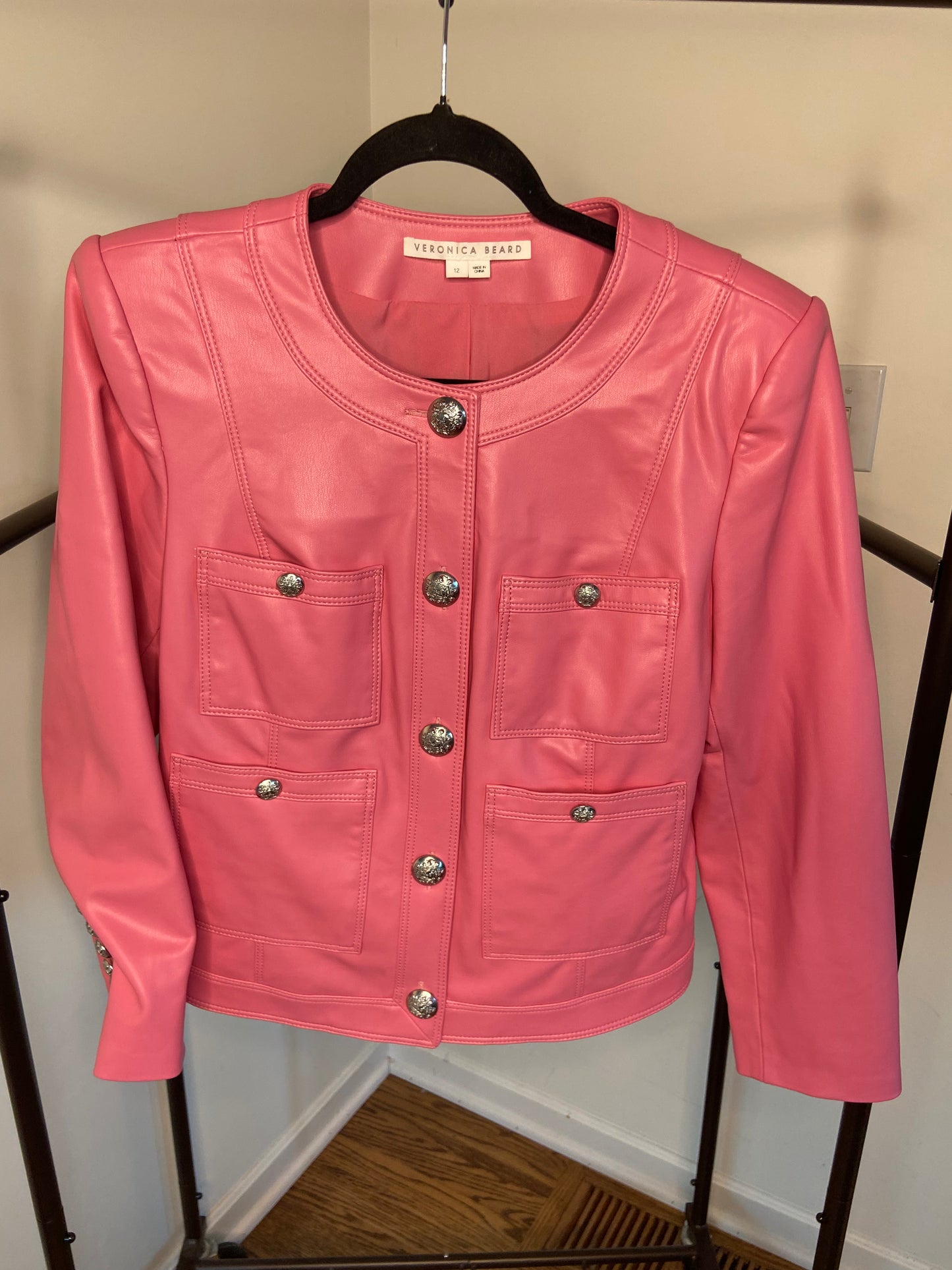 Veronica Beard Cirtane Faux Leather Jacket size 12