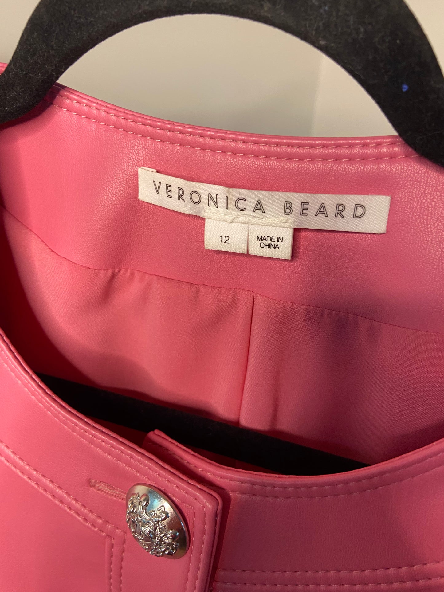 Veronica Beard Cirtane Faux Leather Jacket size 12