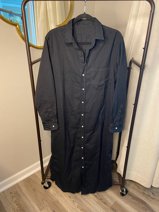 Frank and Eileen Rory Linen Shirtdress Black Denim size XL