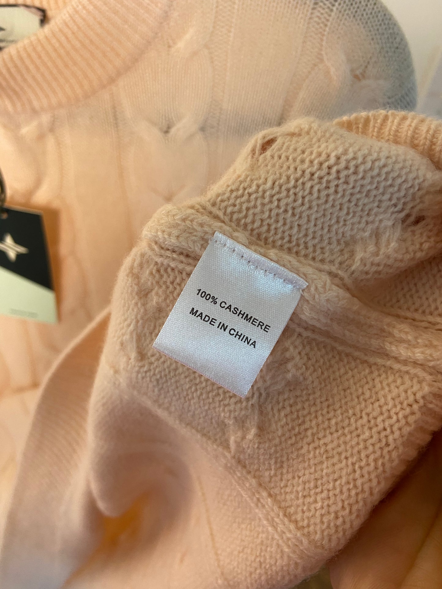 Tuckernuck Soft Pink Cashmere Eloise Cable Knit Sweater size XS