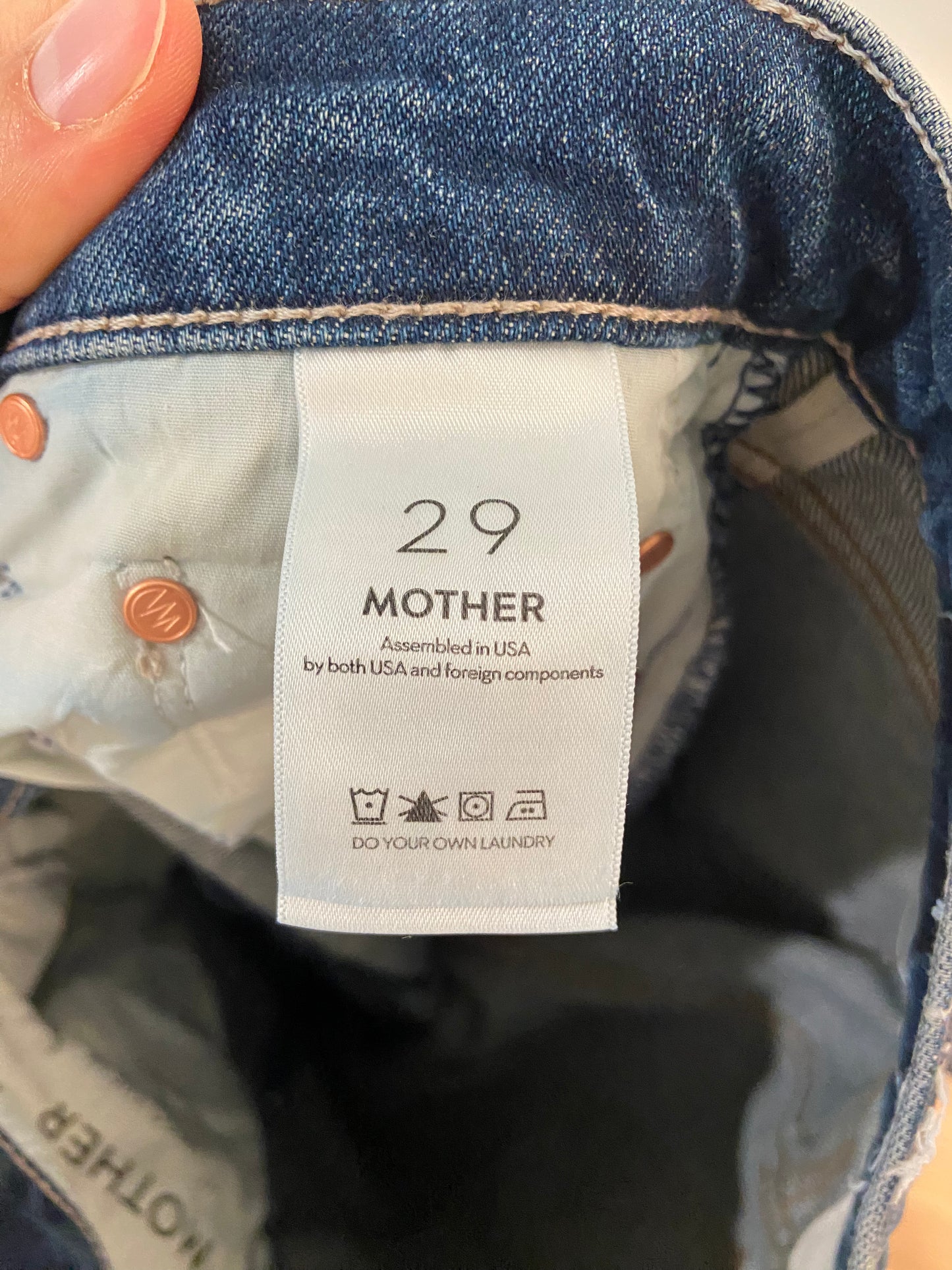 Mother The Lasso Sneak Jeans in Punk Nouveau Wash size 29