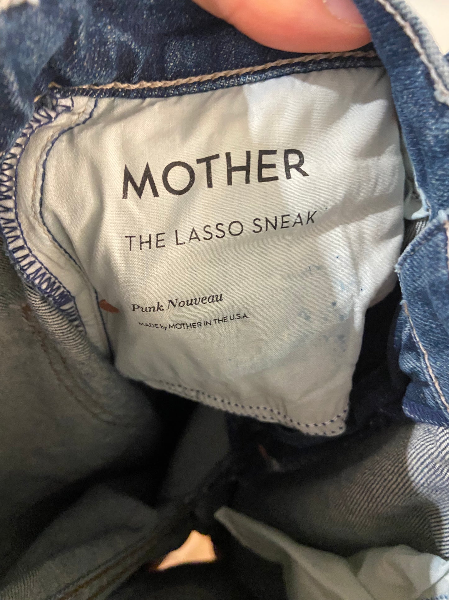 Mother The Lasso Sneak Jeans in Punk Nouveau Wash size 29
