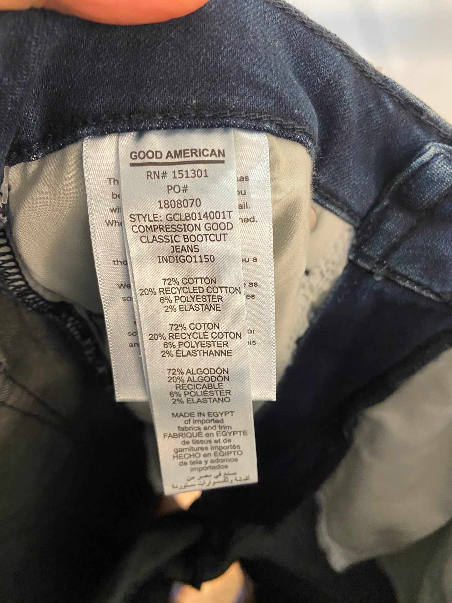 Good American Good Classic Bootcut Jeans in Indigo Wash size 8/29