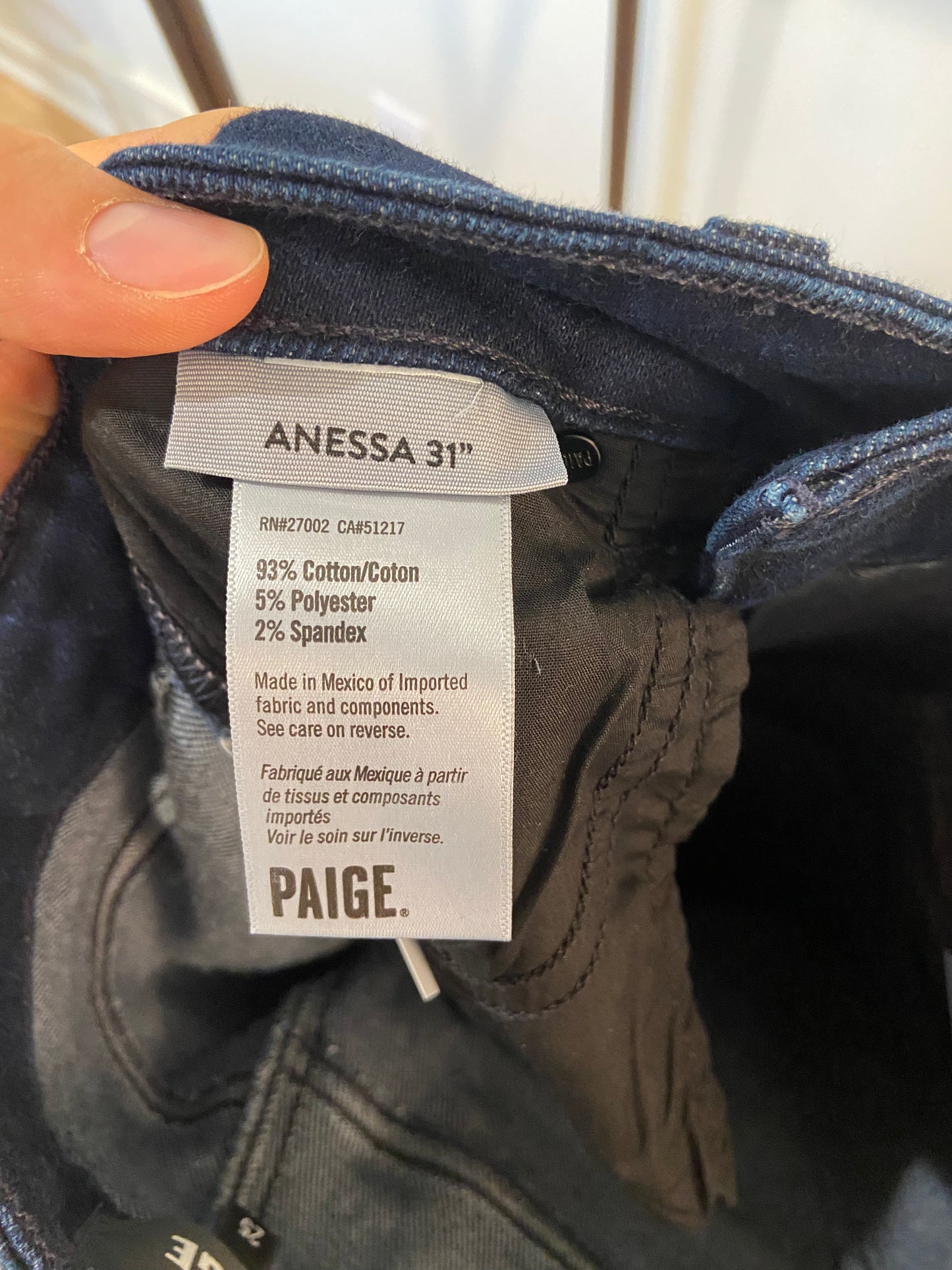 Paige Anessa High Rise Wide Leg 31 Jeans in Sussex size 25