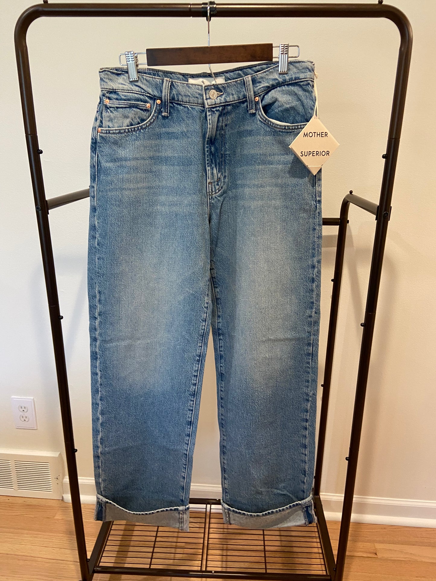 Mother The Dodge Skimp Cuff Jeans in Leap of Faith size 28