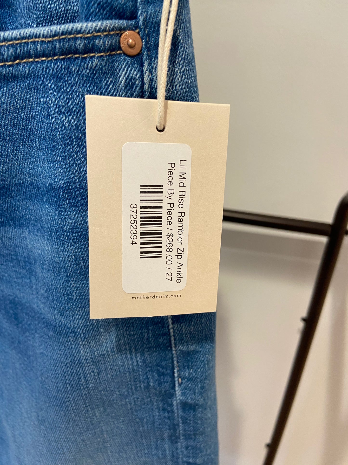 Mother Lil Mid Rise Rambler Zip Ankle Jeans in Piece by Piece Wash size 27