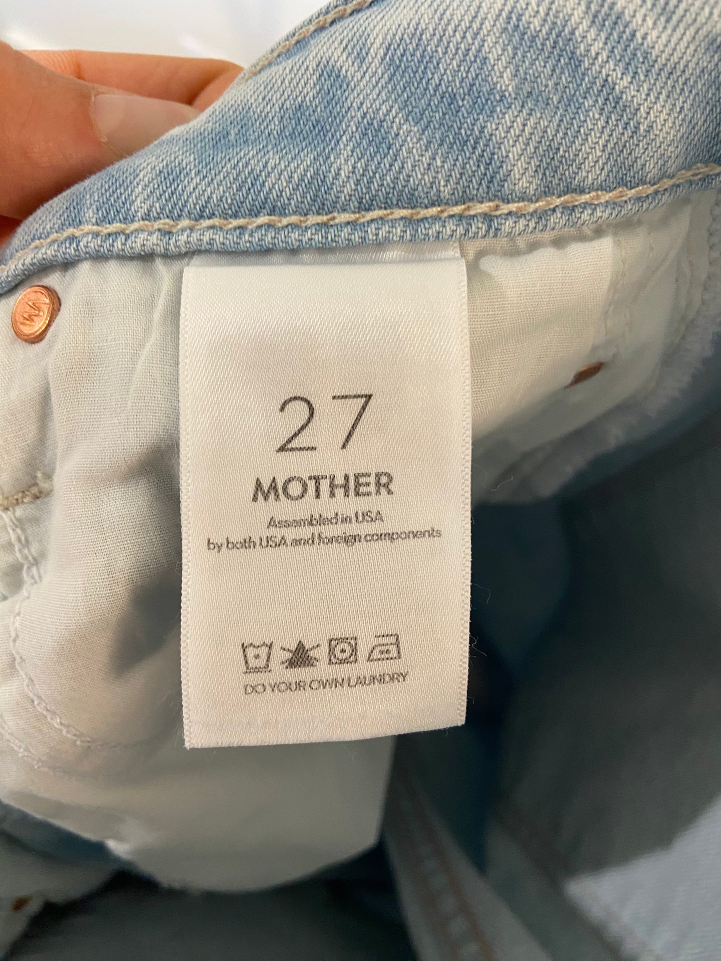Mother The Twister Ankle Fray Jeans in Cowabunga size 27