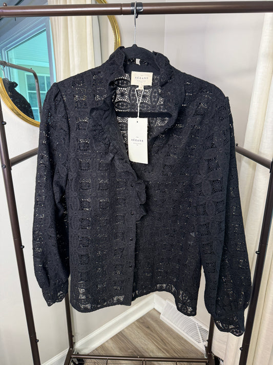 Sezane Chlo Blouse Noir size US 10