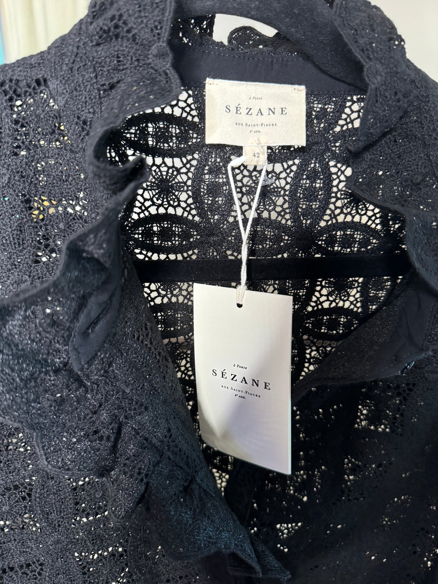 Sezane Chlo Blouse Noir size US 10