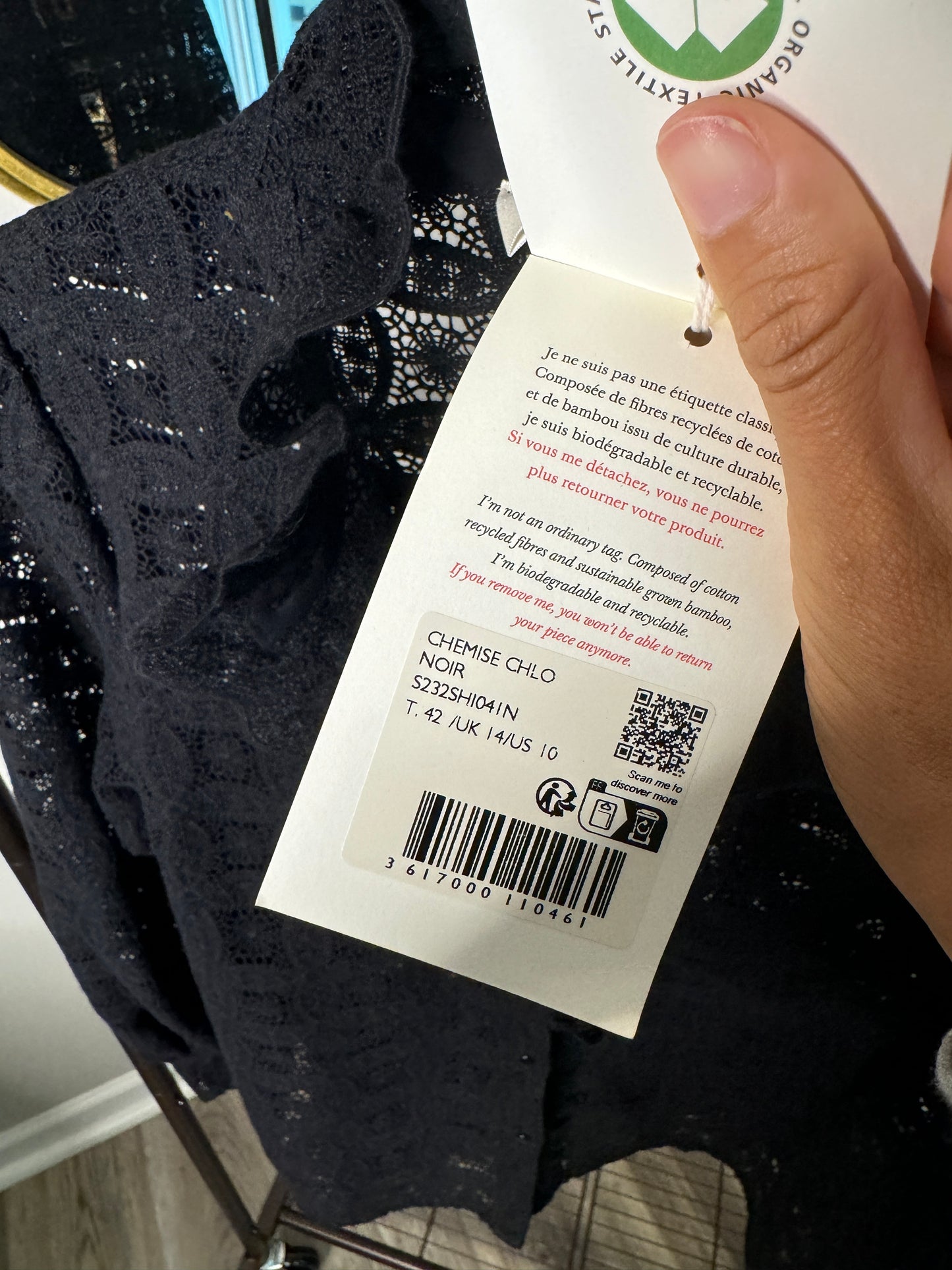 Sezane Chlo Blouse Noir size US 10