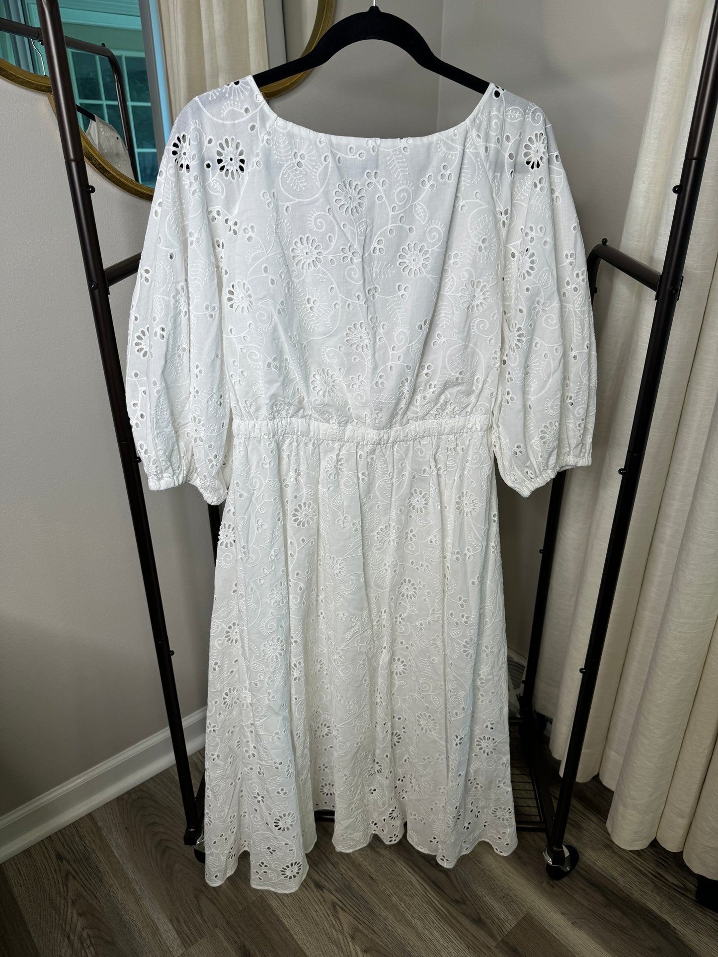 CAROLINA HERRERA Shirred Midi Dress size US 10