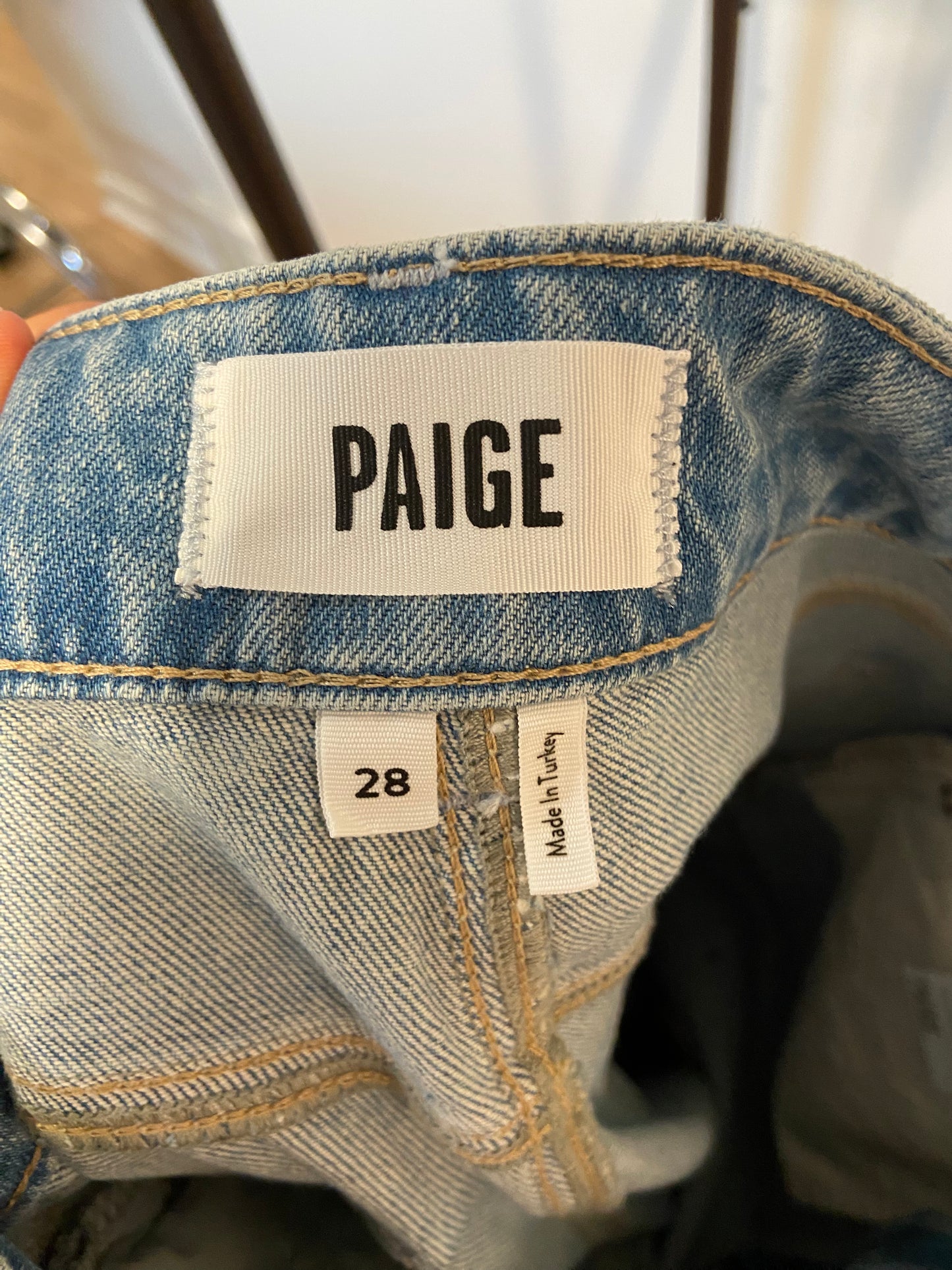 Paige Sasha Eza Crystal Embellished Wide Leg Jeans size 28