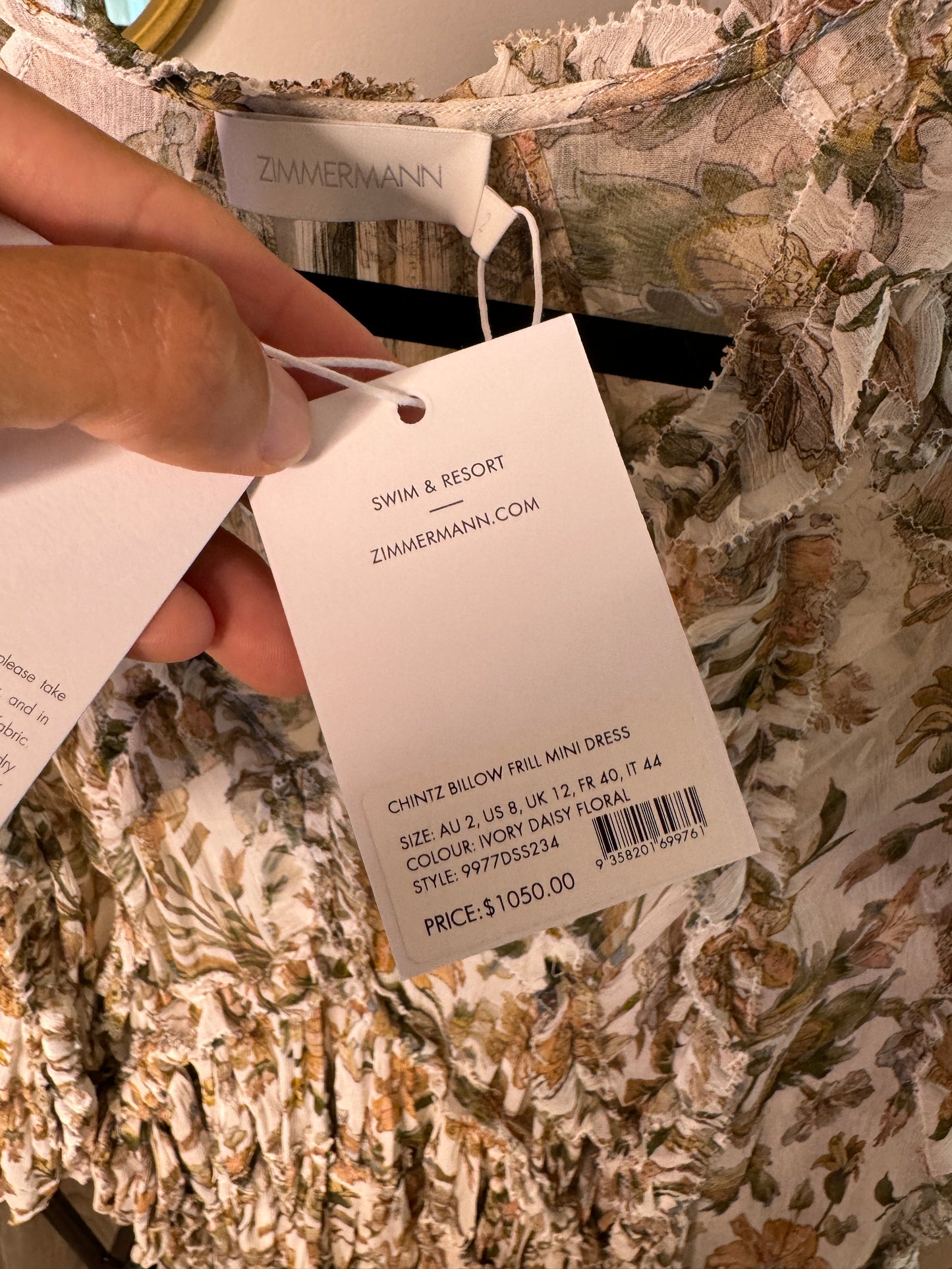 ZIMMERMANN Chintz Billow Frill Mini Dress size US 8