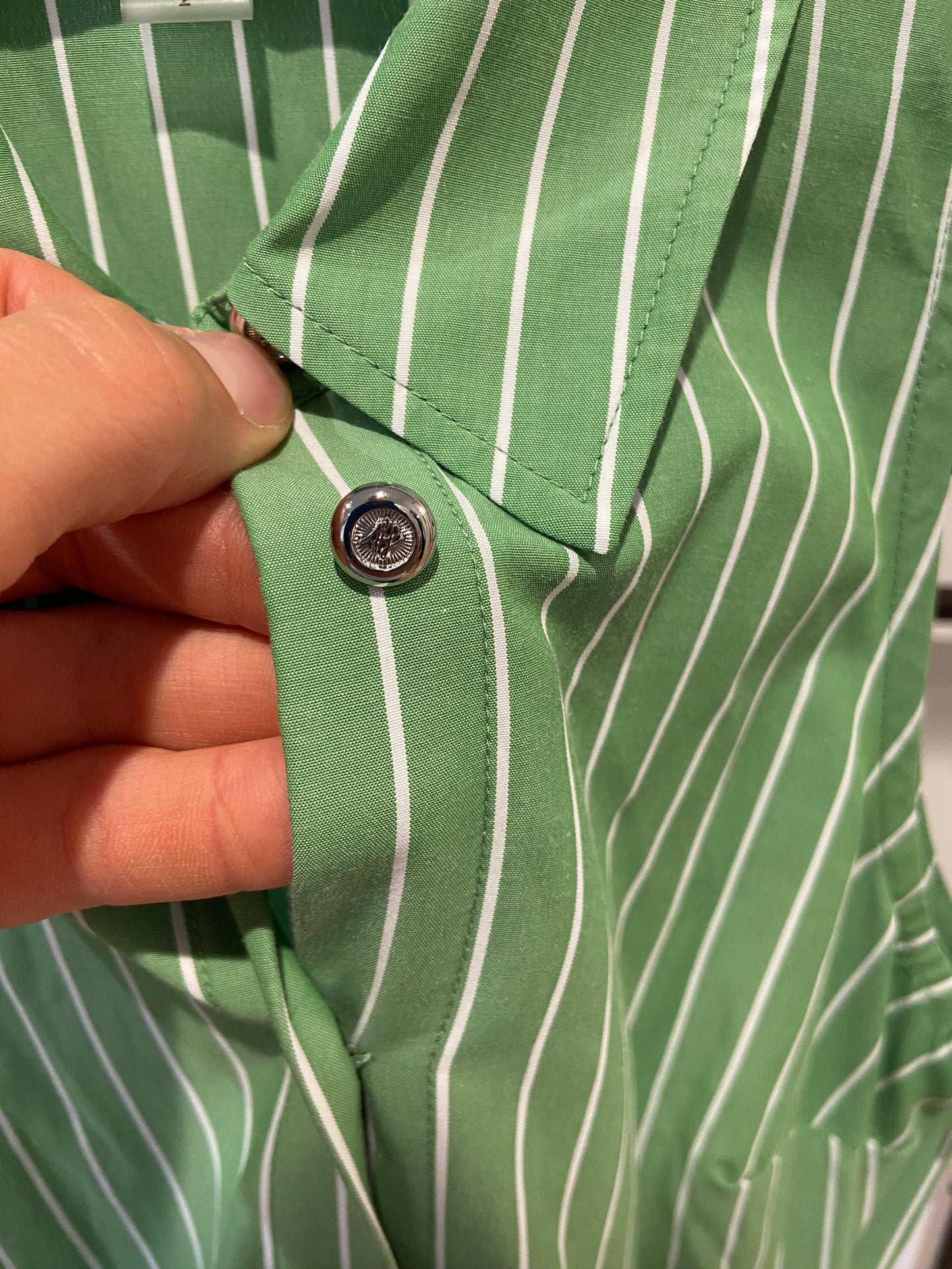 Karl Lagerfeld Striped Green Shirt Midi Dress size 2