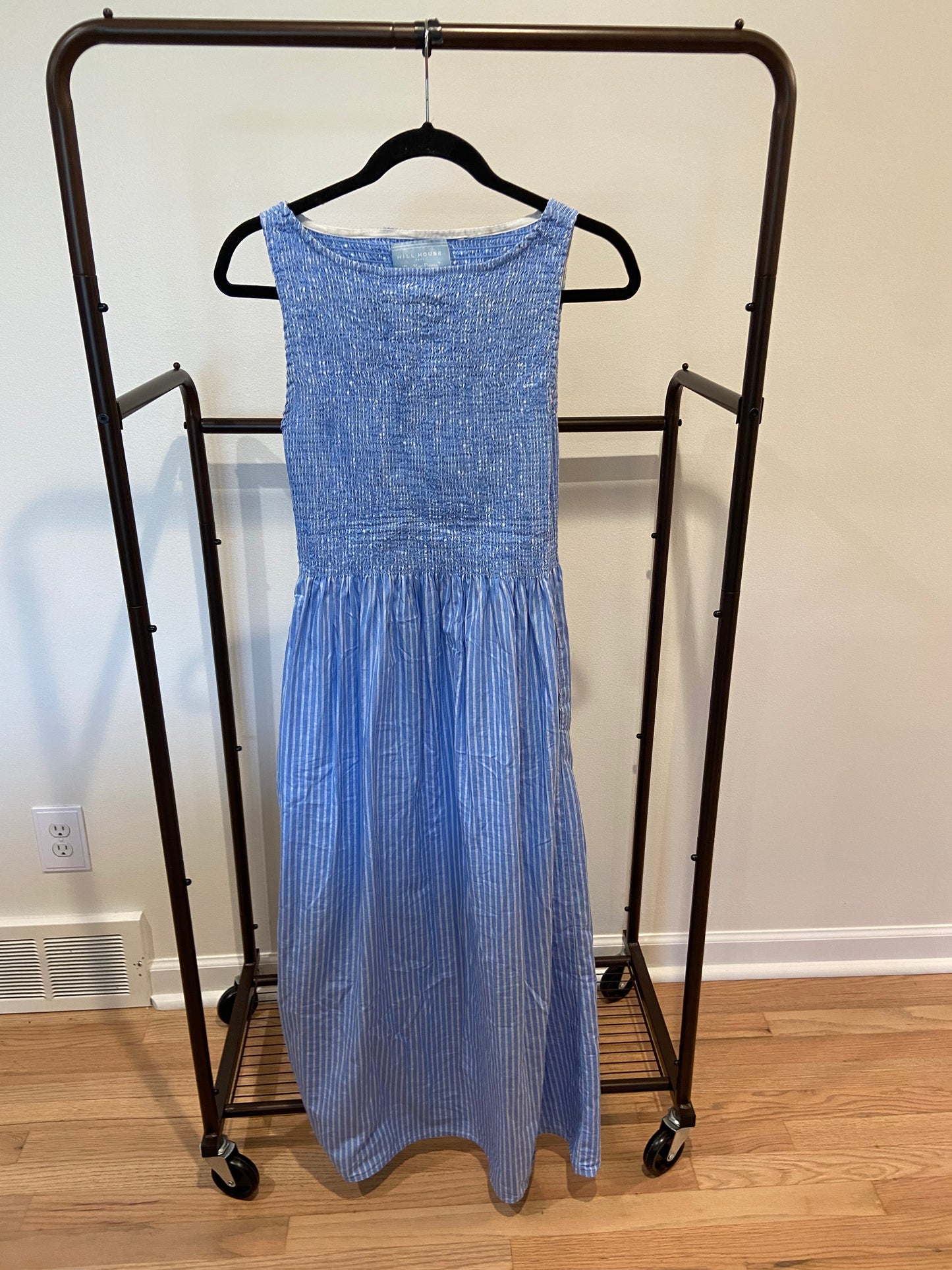 Hill House The Cosima Nap Dress Blue Stripe size S