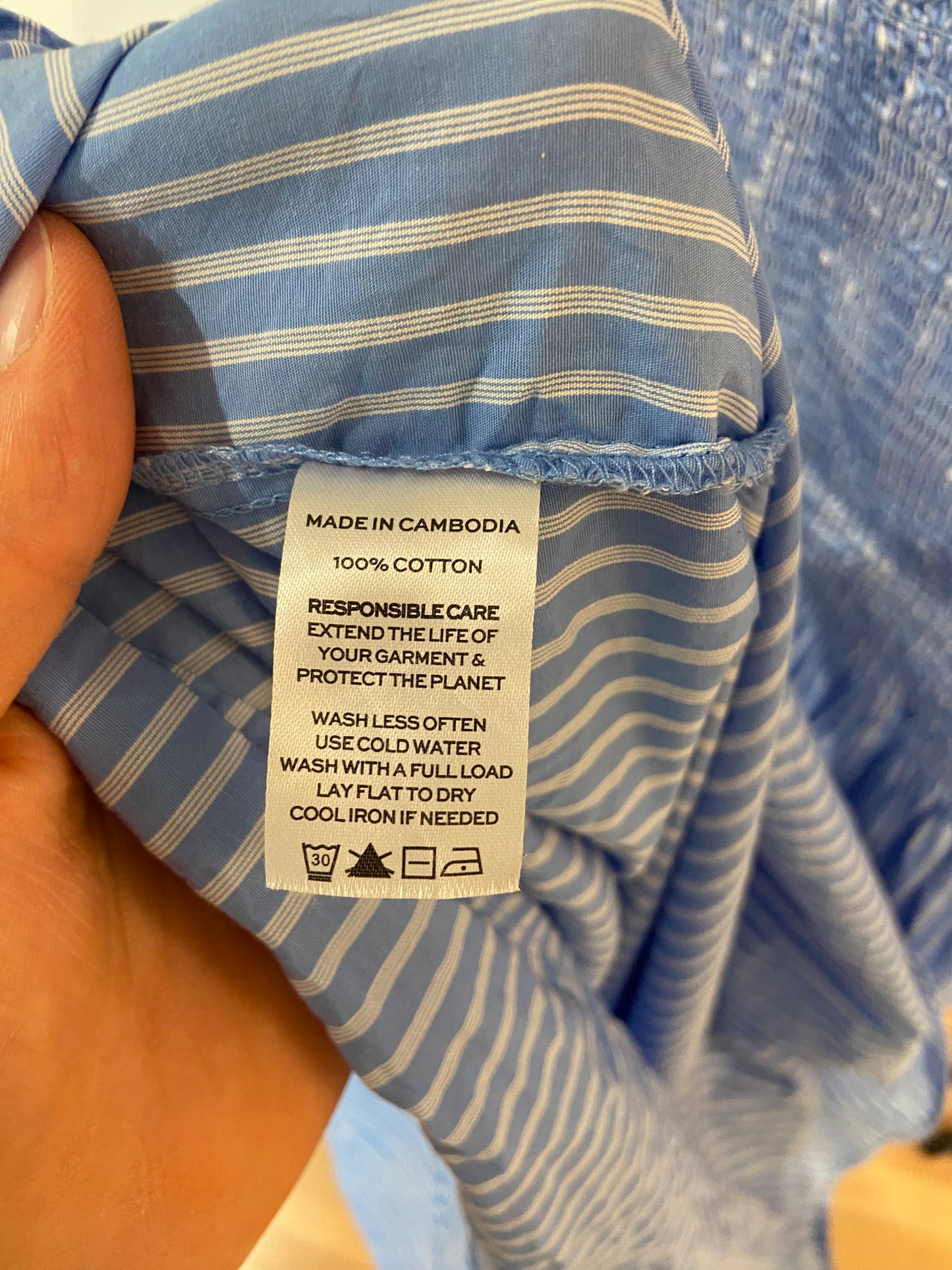 Hill House The Cosima Nap Dress Blue Stripe size S