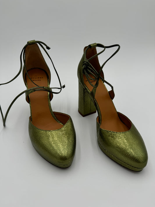 Sezane Alessia Metallic Green Pumps size 39