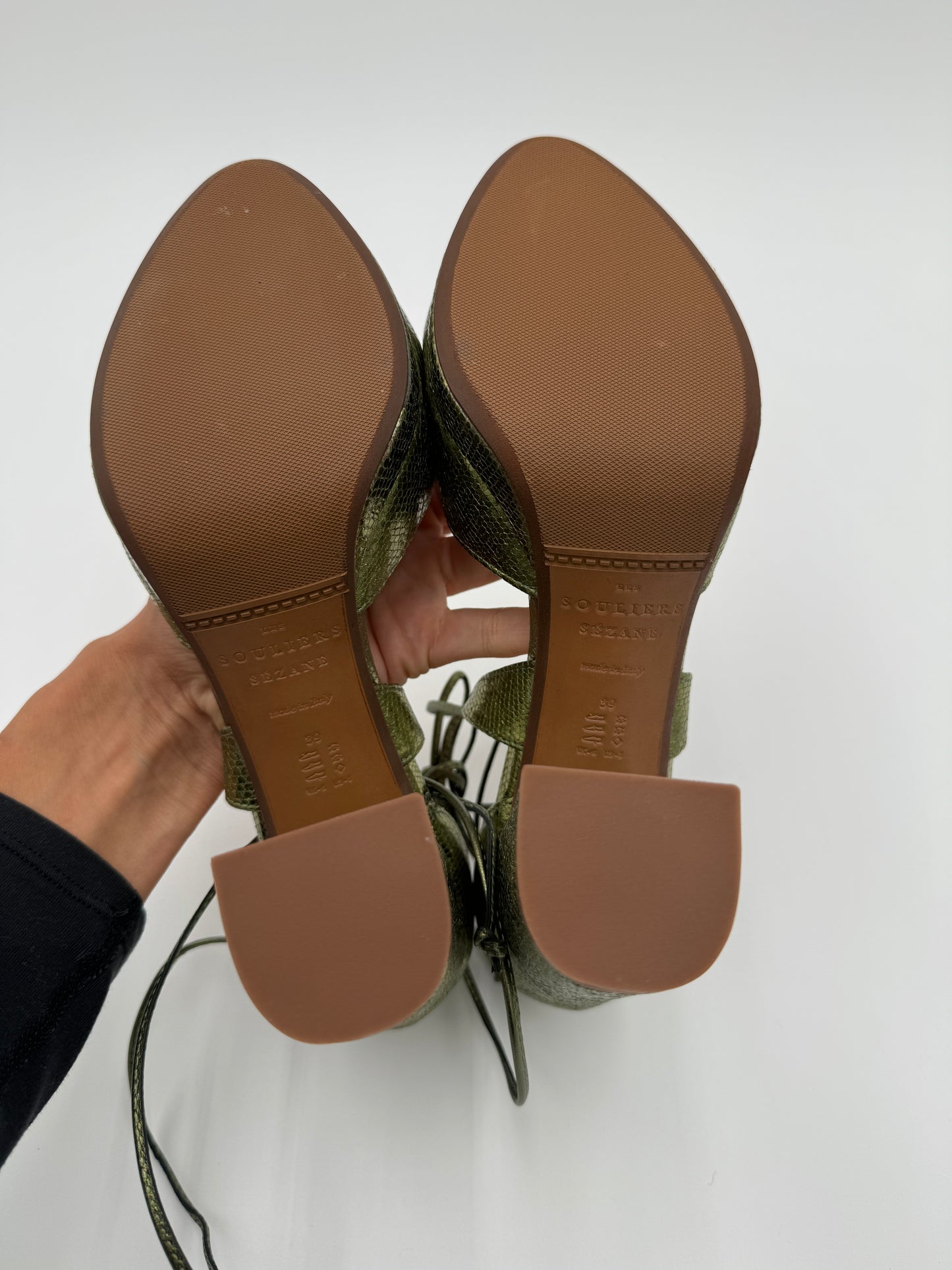 Sezane Alessia Metallic Green Pumps size 39