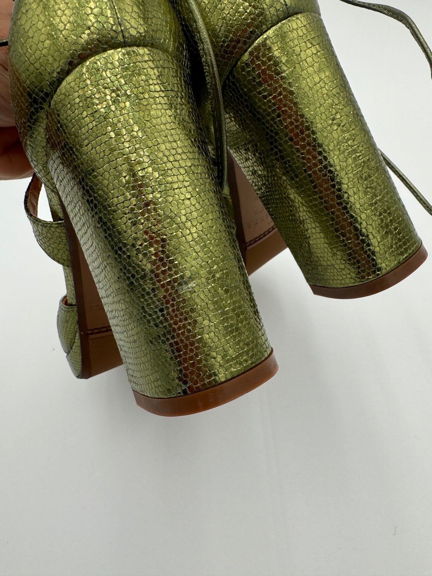 Sezane Alessia Metallic Green Pumps size 39