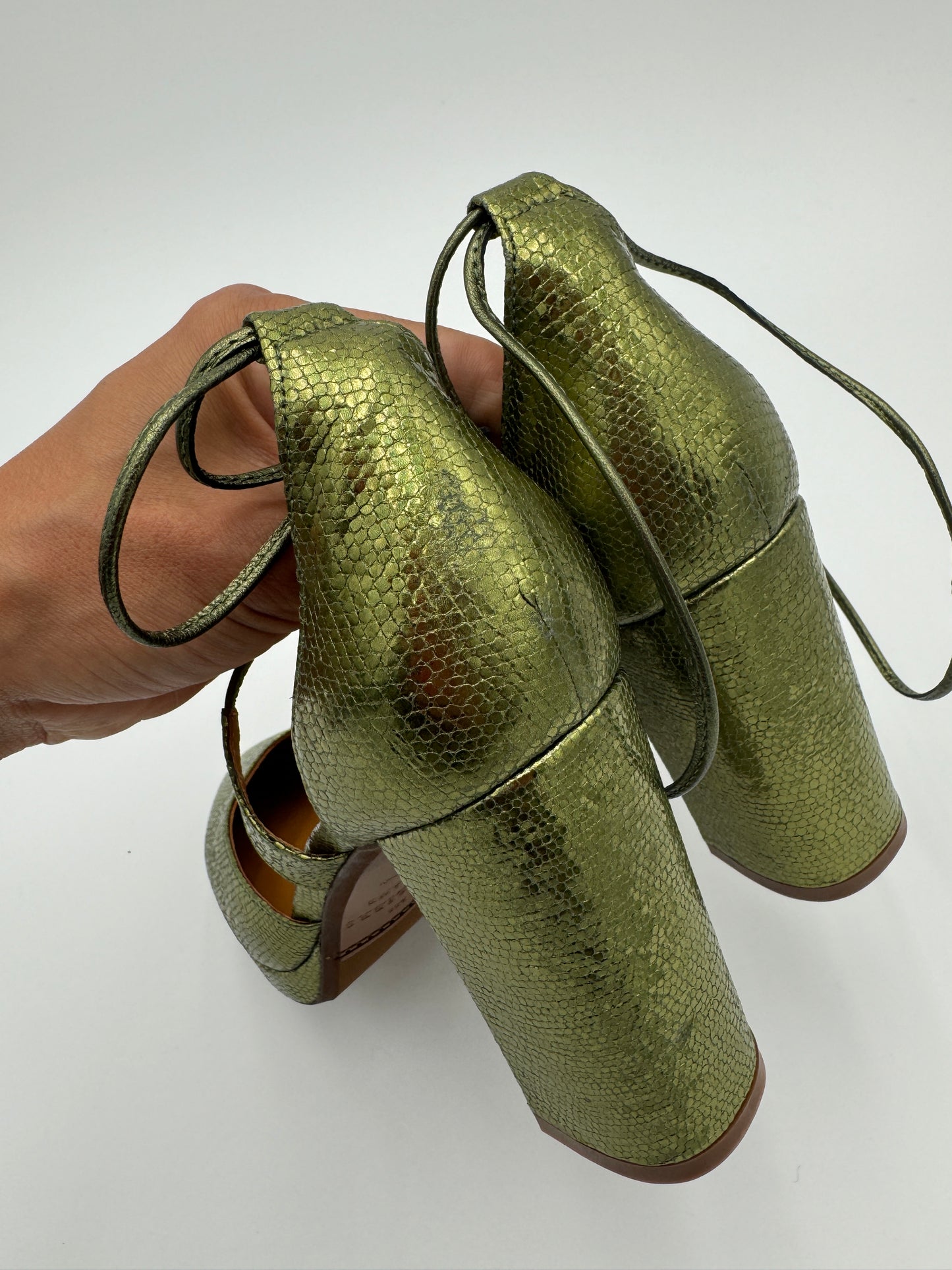 Sezane Alessia Metallic Green Pumps size 39