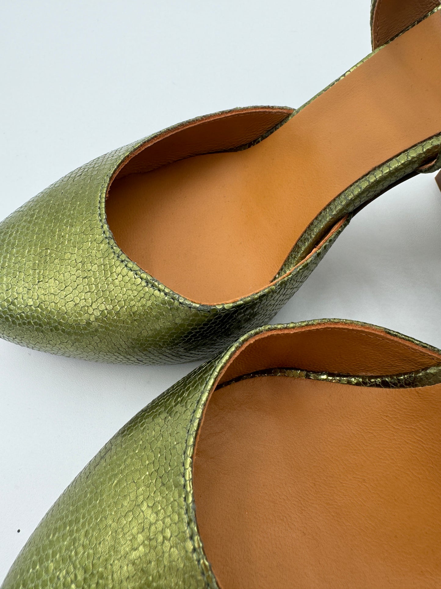 Sezane Alessia Metallic Green Pumps size 39