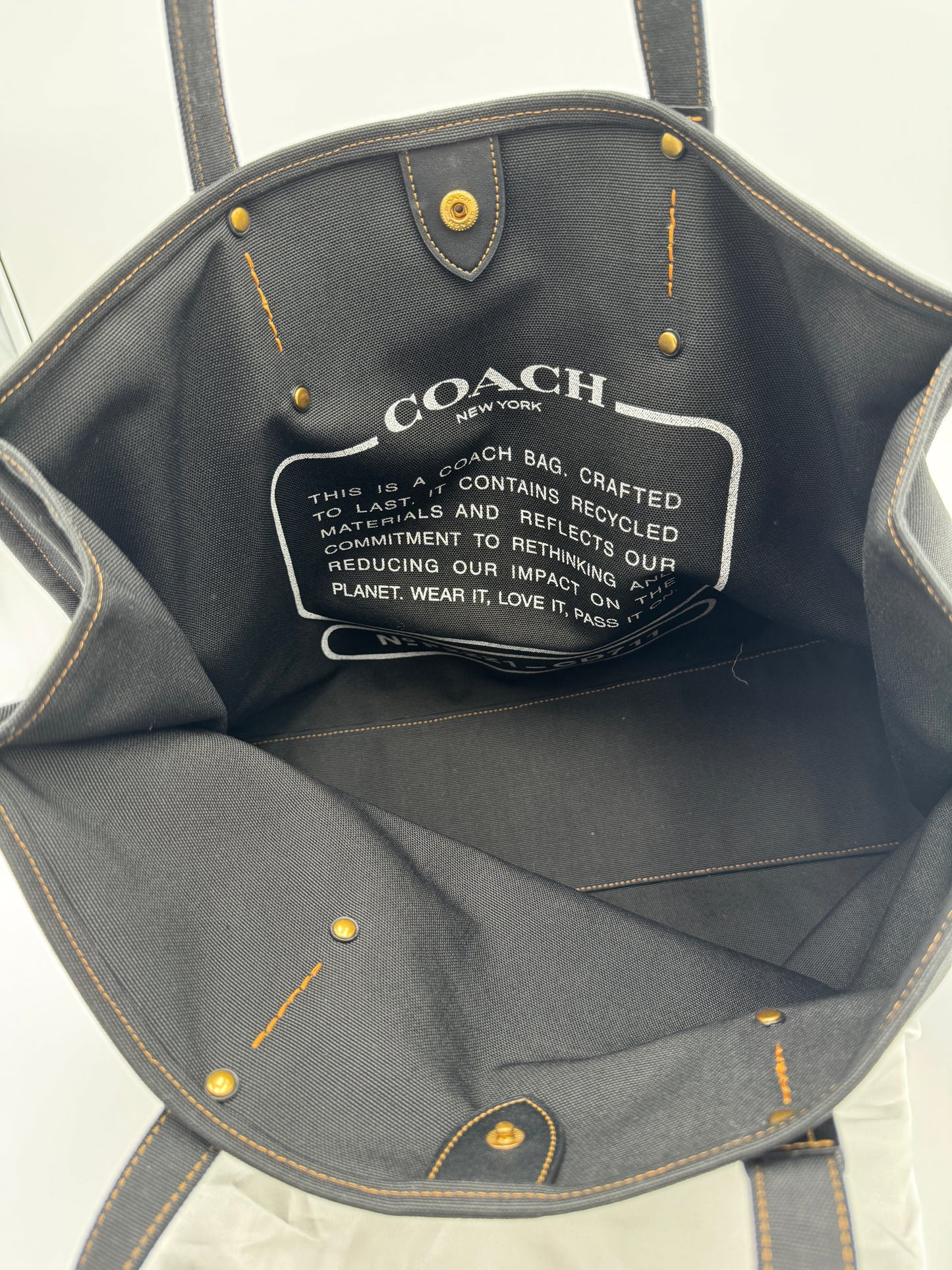 COACH Tote  Recycled Canvas With Bear Graphic