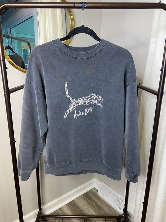 Anine Bing Spencer Spotted Leopard Sweatshirt size XS