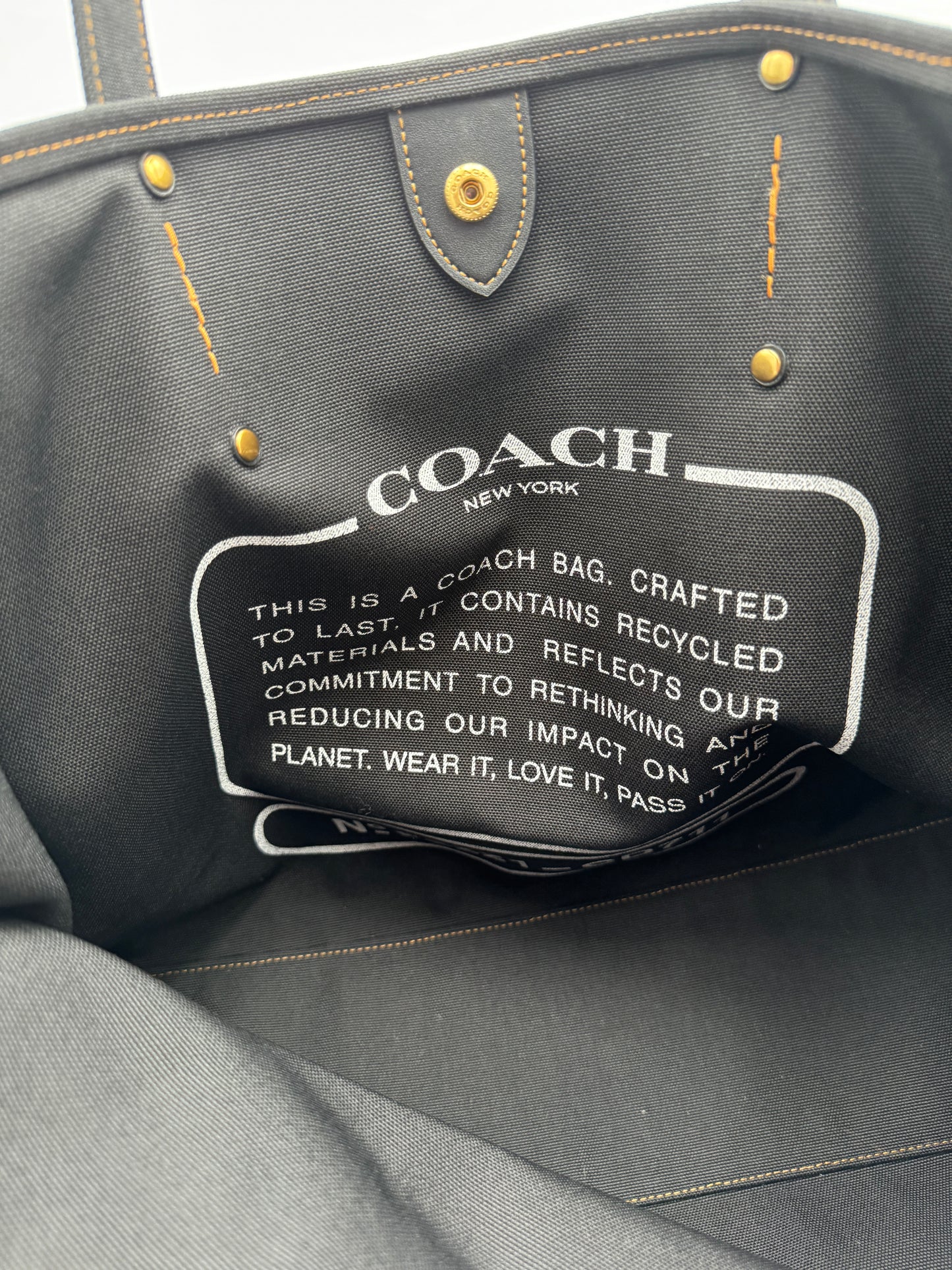 COACH Tote  Recycled Canvas With Bear Graphic