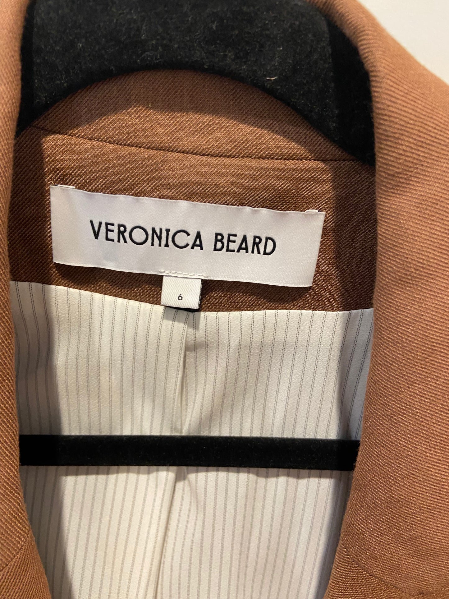 Veronica Beard Beacon Dickey Jacket in Brown with Gold Decorative Buttons size 6