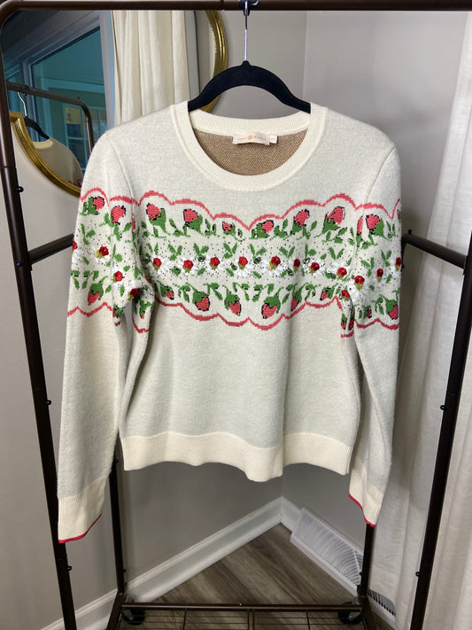 Tory Burch Strawberries Sweater size L