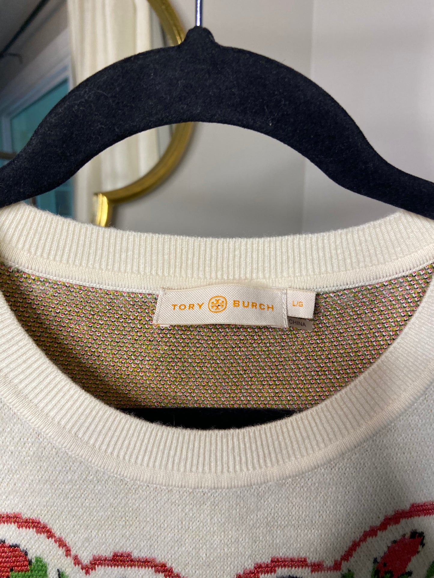 Tory Burch Strawberries Sweater size L