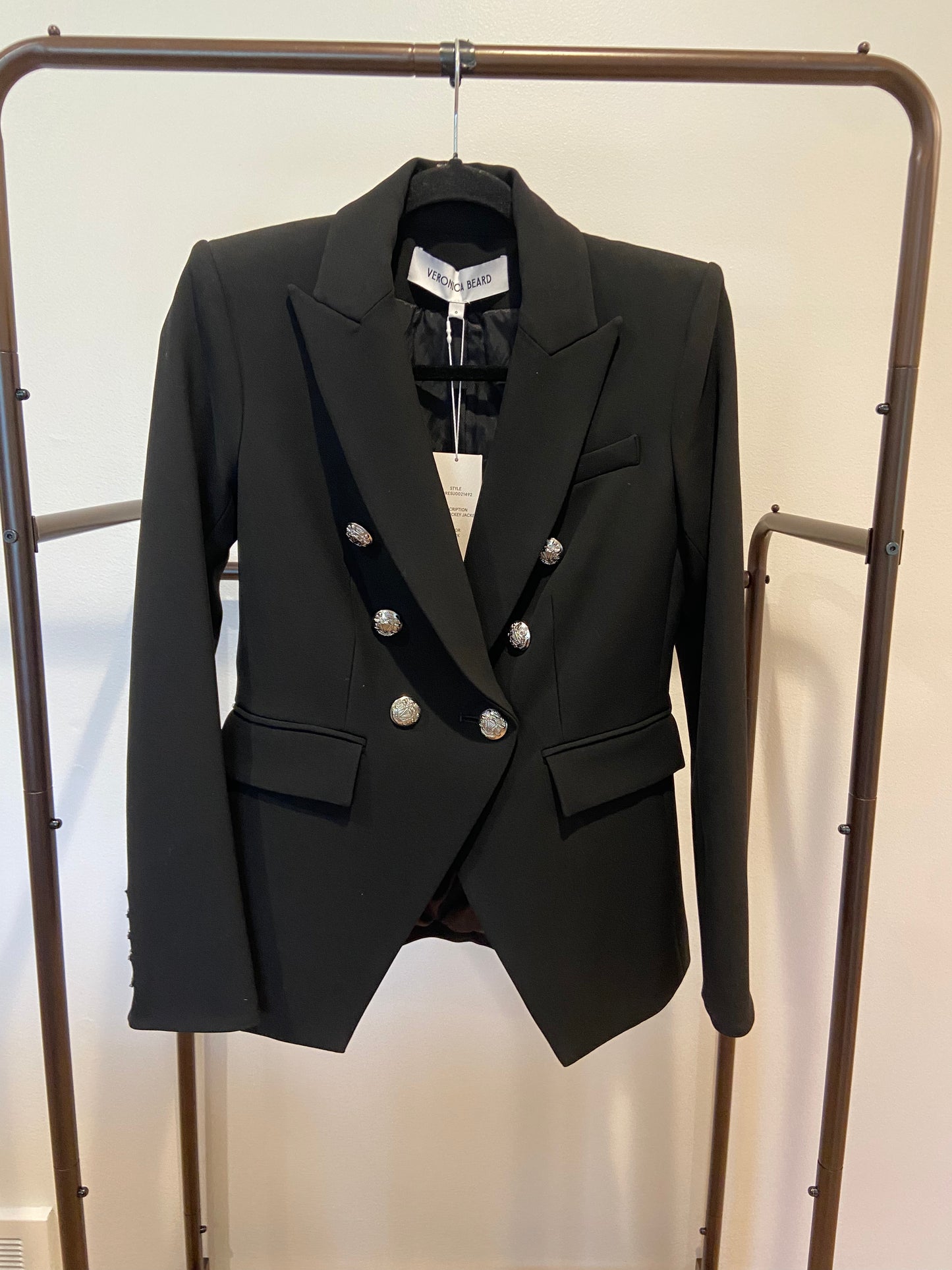 Veronica Beard Miller Dickey Blazer Jacket in Black size 0