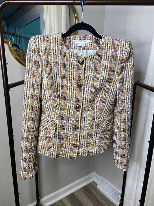 Veronica Beard Louisa Check Tweed Jacket size 0