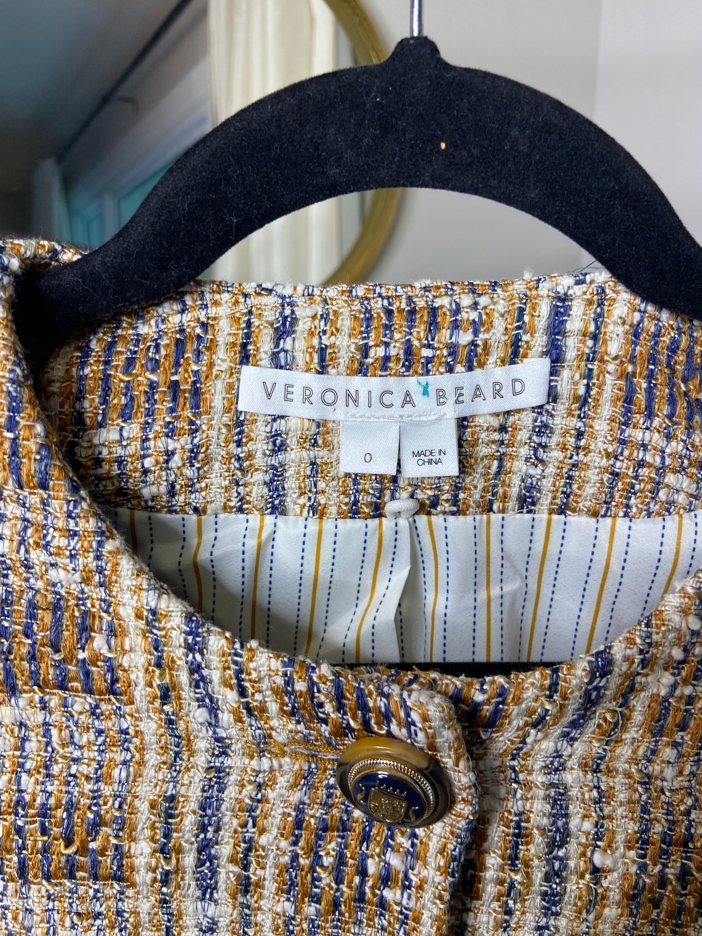 Veronica Beard Louisa Check Tweed Jacket size 0